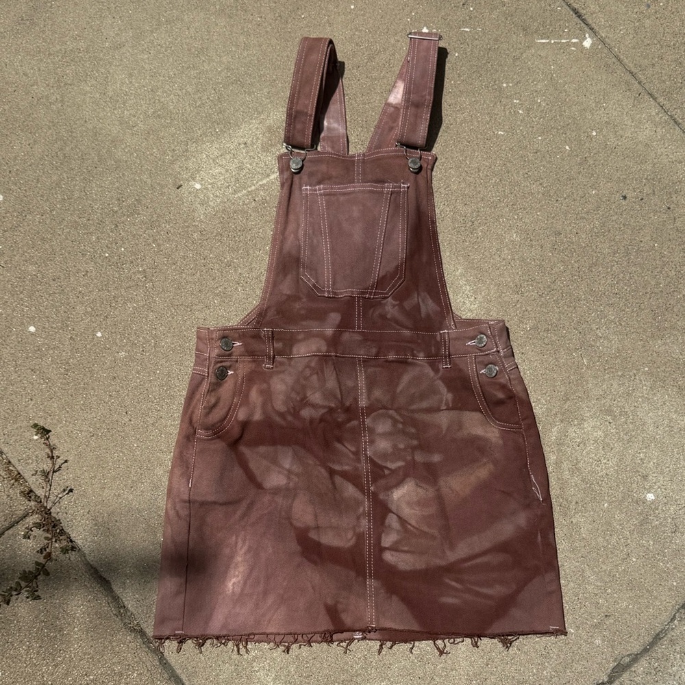 🍫✨ Dyed Mini Overall Dress - Picture 2 of 6